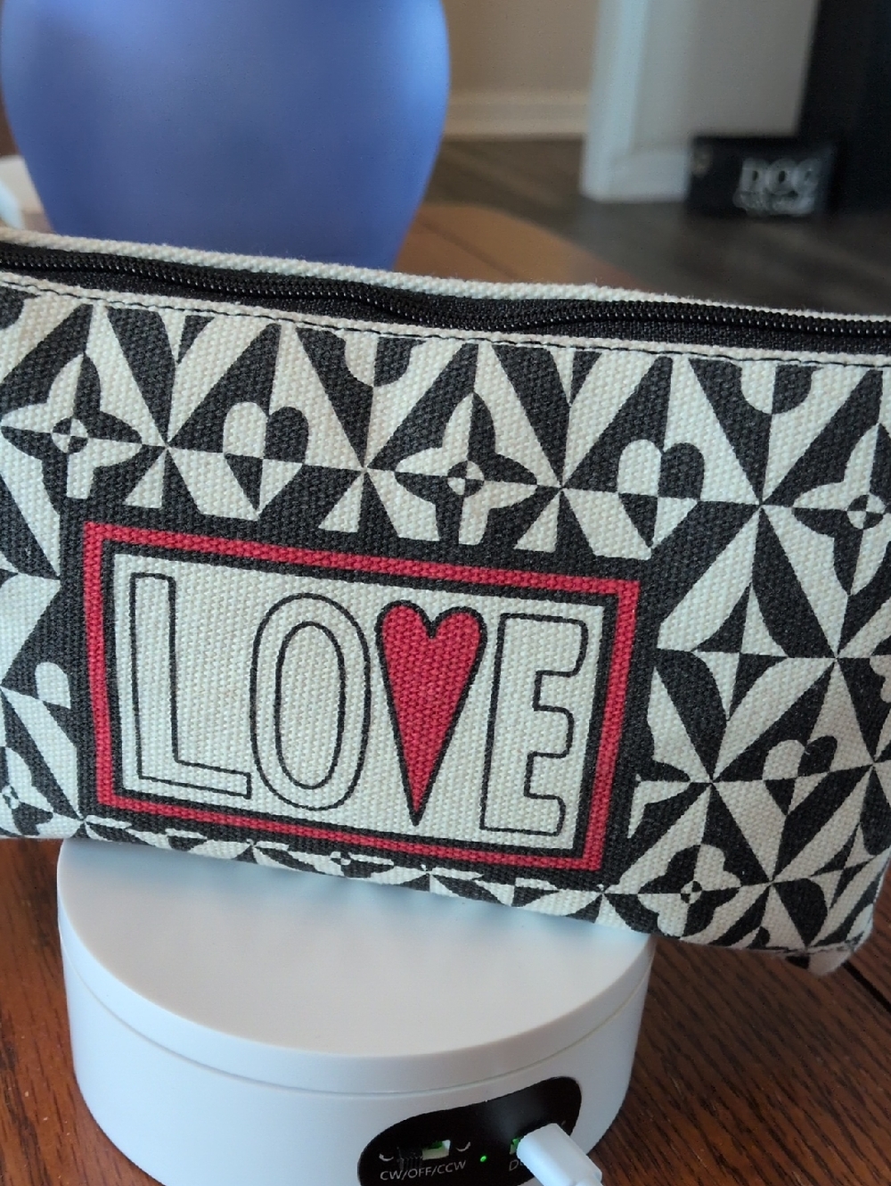 Brighton LOVE‎  Zip Pouch with Black & White Pattern